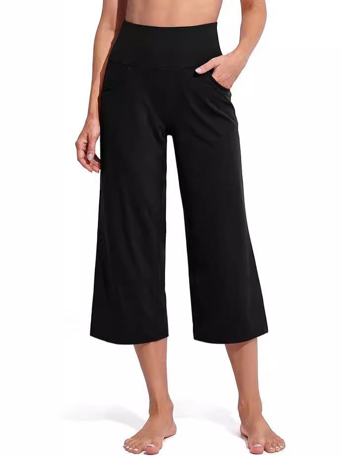 3X-5X BLACK LOUNGE CAPRIS (POCKETS)