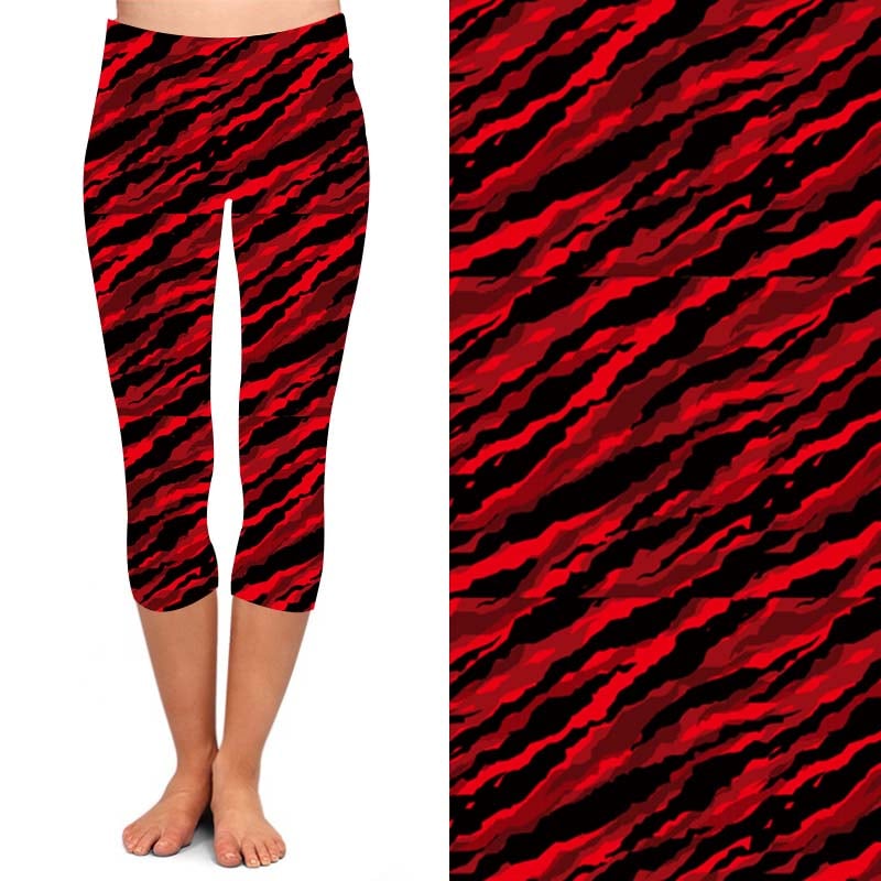 EXTRA PLUS SIZE RED CAMOUFLAGE LEGGING CAPRIS