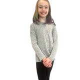 TWEEN WEARING BLACK LEGGINGS