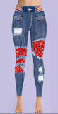 REGULAR RED PAISLEY JEGGINGS