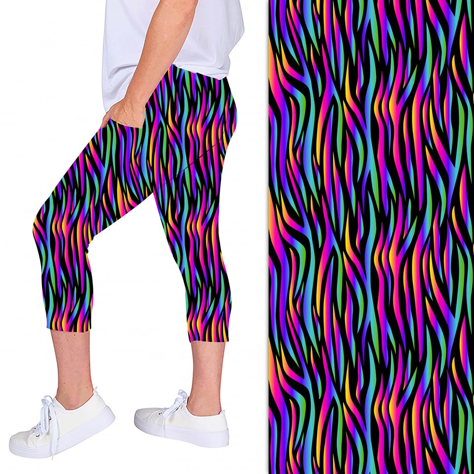 ONE SIZE COLOURFUL LEGGING CAPRIS