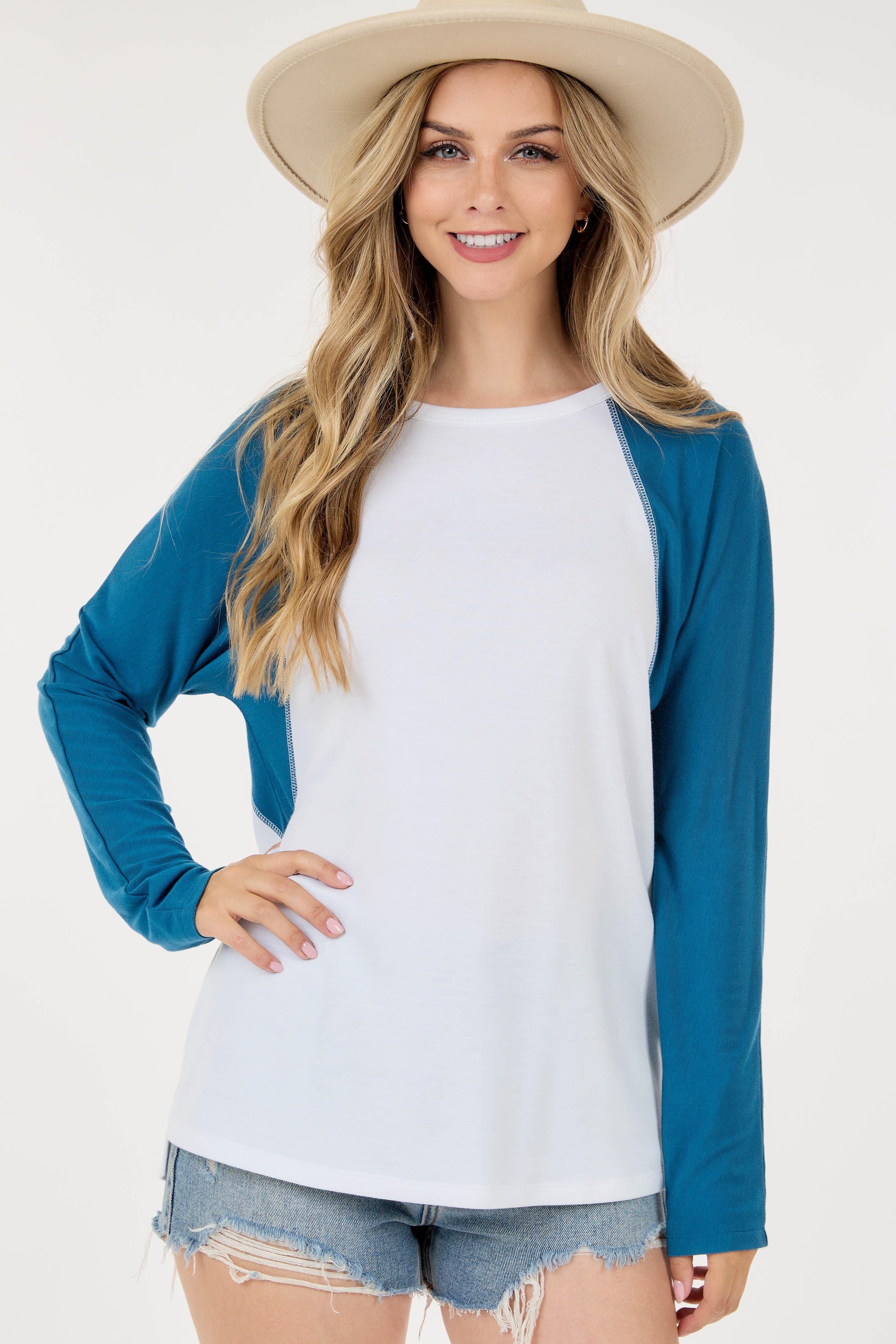 THE PATRICIA (WHITE/TEAL) - XL ONLY