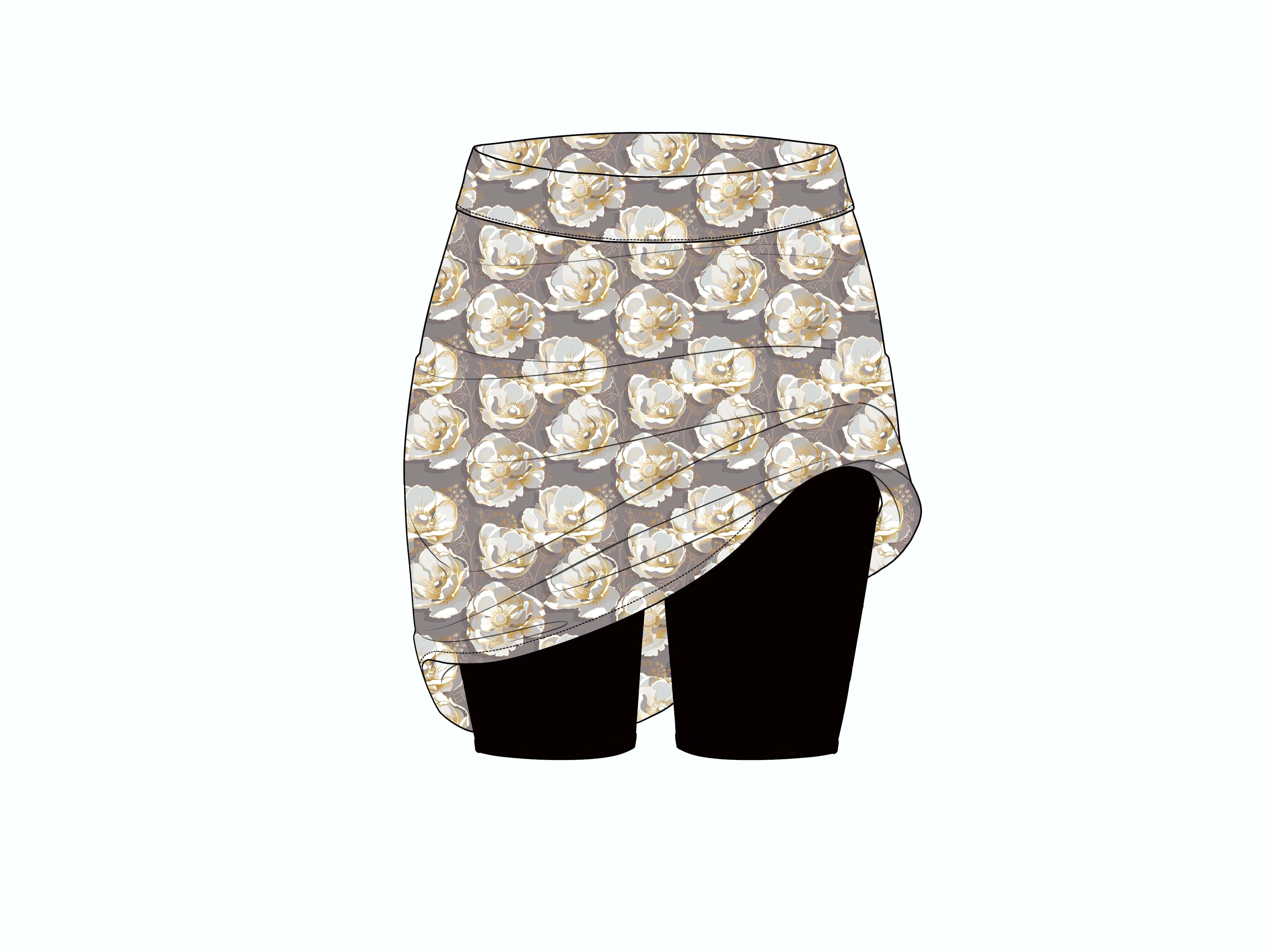 ONE SIZE FLORAL SKORT