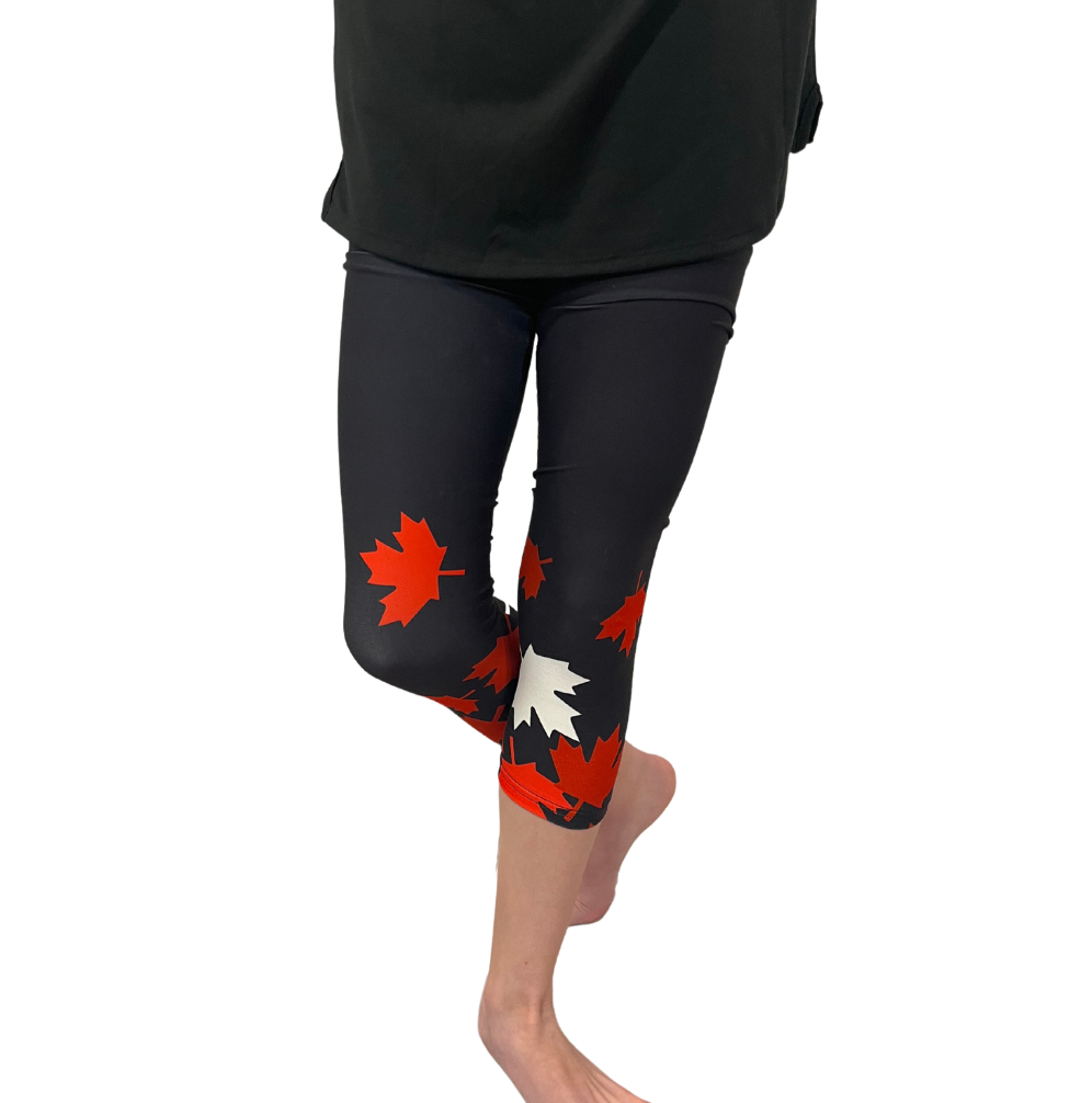 TWEEN WEARING CANADA DAY LEGGINGS