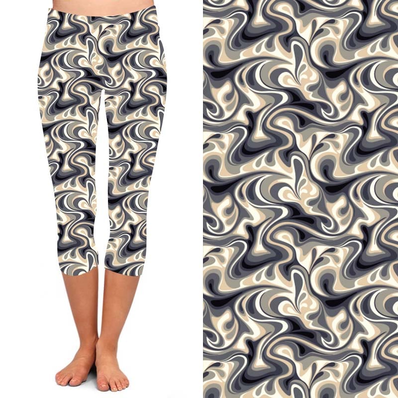 NAVY PATTERNED LEGGING CAPRIS