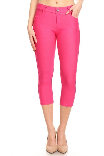 Neon pink capri clearance leggings