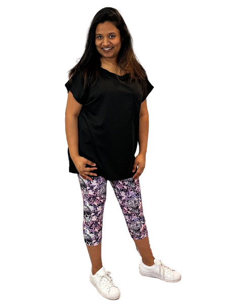 EXTRA PLUS SIZE PURPLE GALAXY LEGGING CAPRIS WITH POCKETS – Luv 21 Leggings  & Apparel Inc.